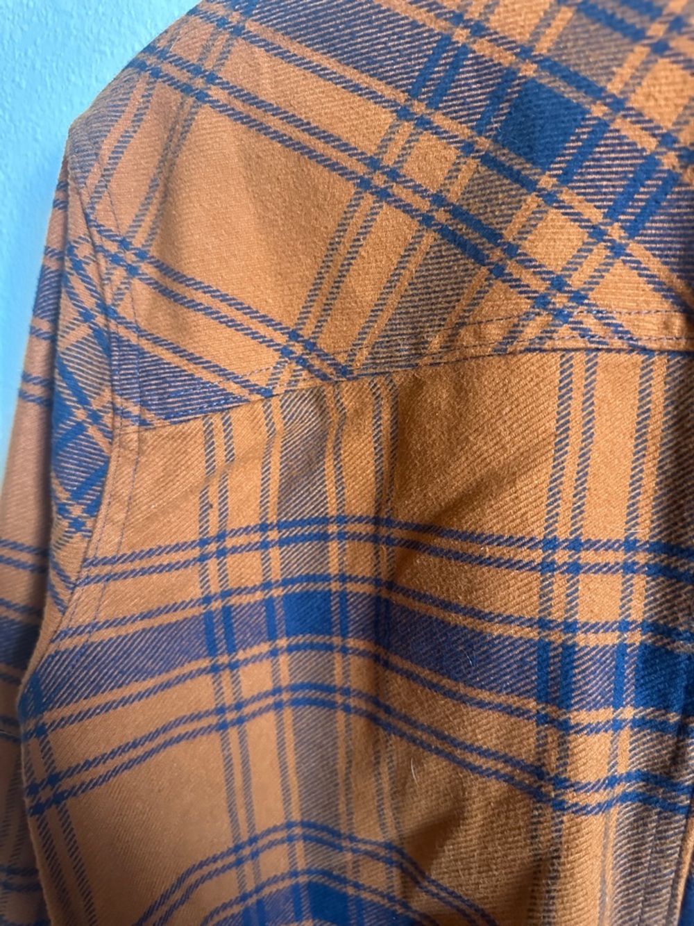Women's Plaid Long Shacket - Orange - Picture 7 of 7